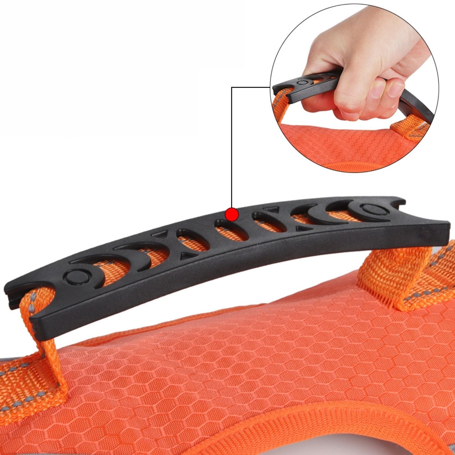 hondenharnas met handgreep en oranje kleur voor gemakkelijk grip